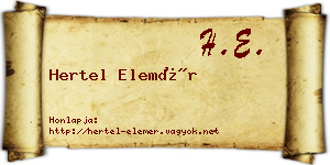 Hertel Elemér névjegykártya